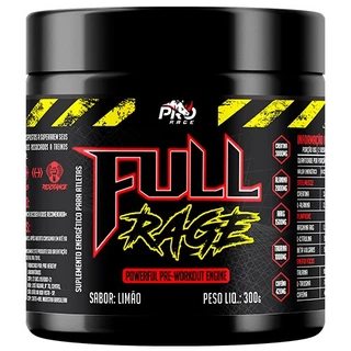 Pre Treino 300g Full Rage (com 3g Creatina + 2g Beta Alanina + 400mg Cafeína) - Pro Rage
