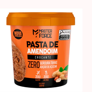 Kit 8 Pasta de Amendoim Crocante Master Force Zero 1,005KG Caixa Fechada Delicioso