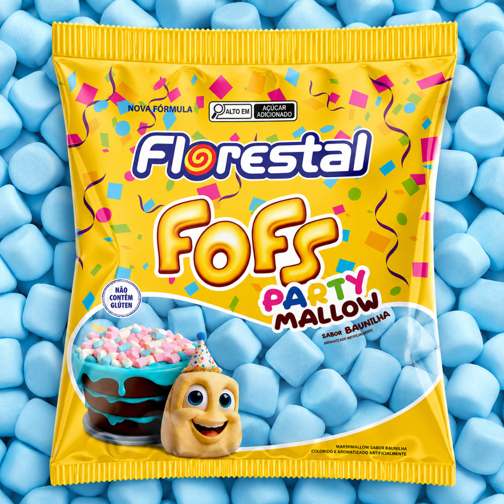 Marshmallows Fofs Mini Azul de Baunilha 250g - Florestal | Shopee Brasil