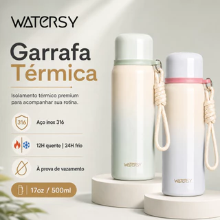 Aço inoxidável 304 Garrafa Térmica liso espacial Quente e Frio Com Isolamento Térmico 500ml