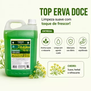 Sabonete líquido perolizado TOPMAR Erva Doce 5 litros