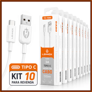 Kit 10 Cabo Usb-a para Tipo-C 1m Lehmox Revenda Atacado Usb-C