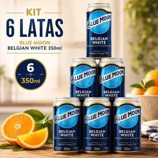 Cerveja Belgian White Com 6 Latas De 350ml Blue Moon - Kit 6