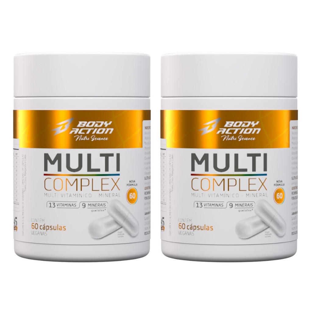 Kit 2x Multivitamínico Multicomplex 60 Cápsulas - 4 Meses Bodyaction