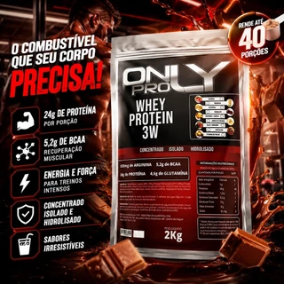 Whey protein 3w OnlyPro 2kg - concentrado isolado hidrolisado