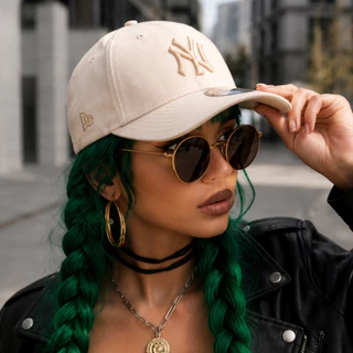 Boné Aba Curva New York Creme Bordado Branco NY Unissex StrapBack A+