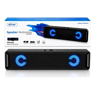 Caixa Caixinha de Som Mini Soundbar RGB - Potente, Limpo e Nítido com LEDs RGB