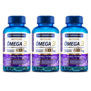 Kit 3 Ômega 3 EPA 540mg DHA 360mg Catarinense 120 cápsulas Alta concentração por cápsula