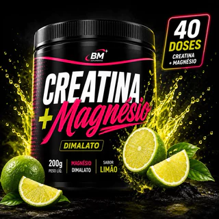 Creatina Monohidratada 2 em 1 Magnésio Dimalato Pote 200g B