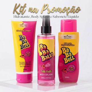 Kit Feminino Higiene e Beleza de Tutti-Frutti Sabonete Líquido + Body Splash e Hidratante Corporal