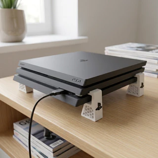 Kit Suporte Playstation Ps4 Pro Horizontal Pezinho Ps4 Pro Melhora a Refrigeração