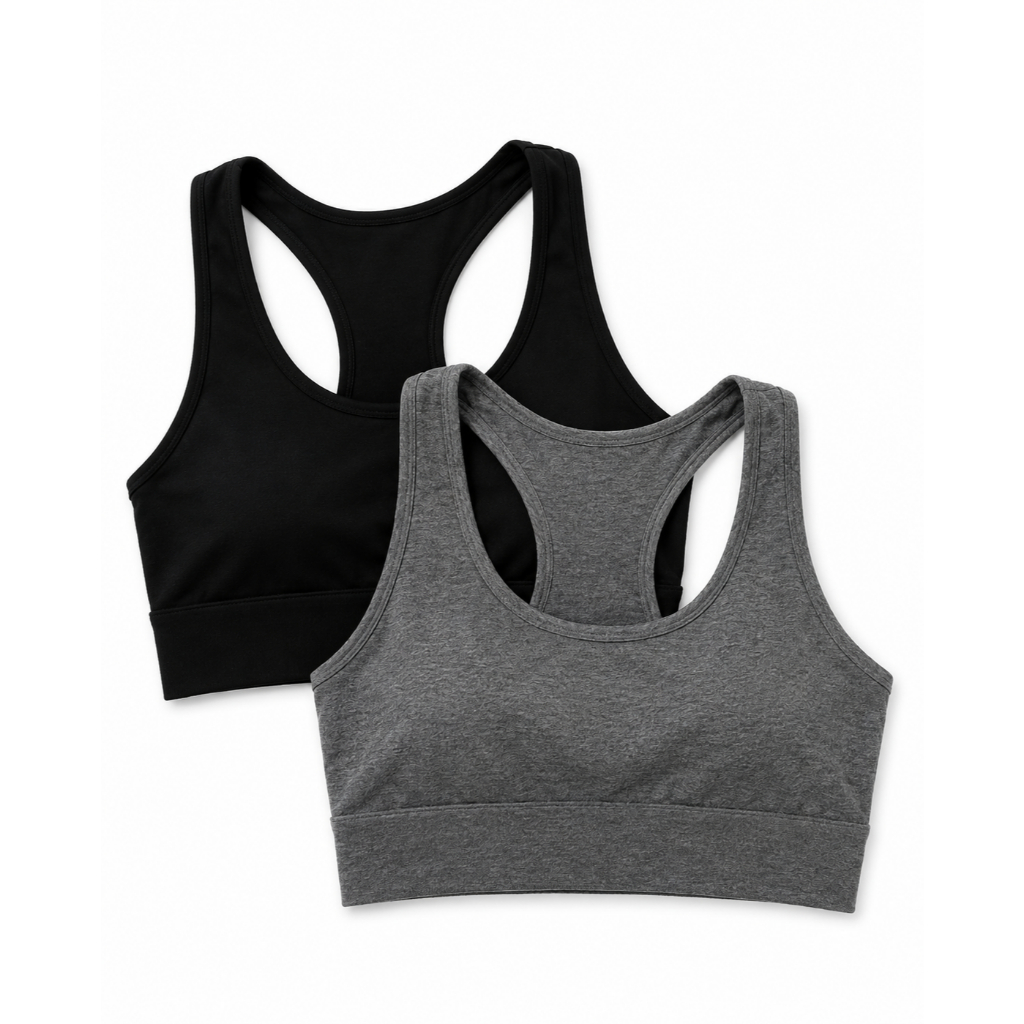 Kit 2 Tops Feminino Nadador Fitness Básico Sem Bojo Suplex Academia ...