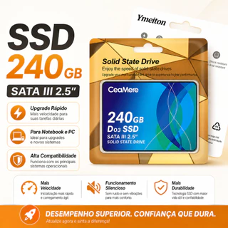 SSD IONTEK 240GB SATA III 2.5” Interno para Notebook PC Desktop Windows 10 11 Upgrade Rápido Substitui HD