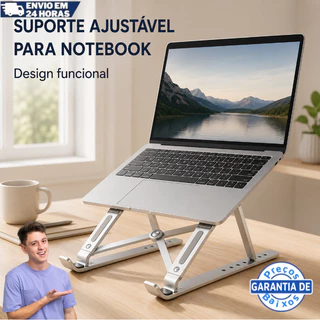 Suporte Para Notebook Base Dobrável de Alumínio Ou Plastico Ergonômico Ajustável Portátil Com Estojo