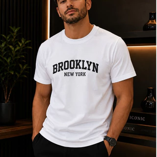 Kit3 Camisetas Masculina Algodao Respiravel Gola Redonda Brooklyn California Paris Varias Cores Camisa Blusa Estilosa