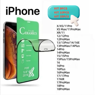 Película De Cerâmica COM 5Pcs/10Pcs/25Pcs 3D/9D HD IPhone XR/11/12/13/14/15/16/17/18PRO MAX