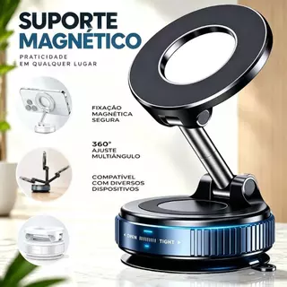 Suporte Magnético Forte Para Telefone Carro 360 ° Design Dobrável Vácuo Ajustável/Mesa/Uso Universal