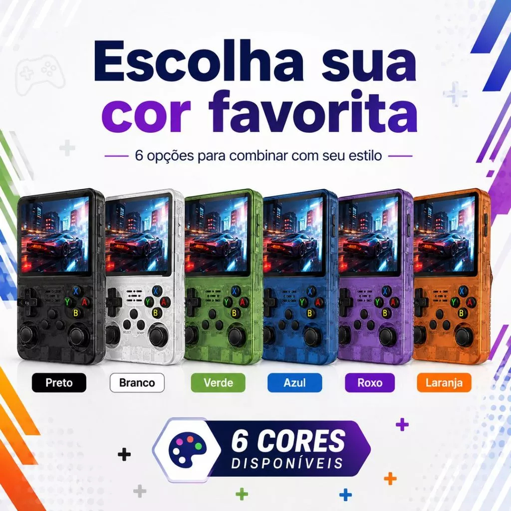 Vídeo Game Console Portátil R36S 15.000 Jogos 64GB Linux Tela 3.5