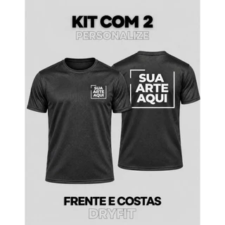 Kit 2 Camiseta Treino Personalizada Dry Fit Empresa Uniforme Logo Equipe Academia Personal Sua Arte