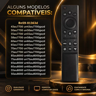 Kit 2 controles remoto smart tv samsung au7700 au8000 4k