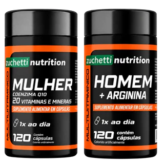Multivitaminico Homem + Mulher Az Kit 2 Potes 240 Sem Sabor Sem Sabor