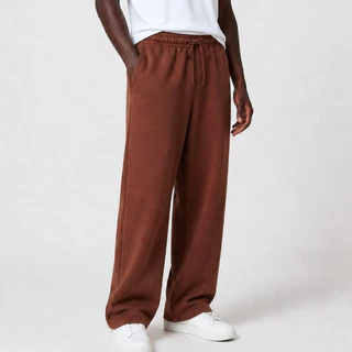 Calça Baggy Larga Moletom Masculina Wide Leg Hugo Jobs Reta Com Bolsos E Cordão Confortável Streetwear Lançamento 2026