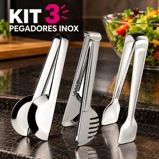 Kit Pegadores Inox Universal Massa Salada Frios e Gelo para Servir Alimentos