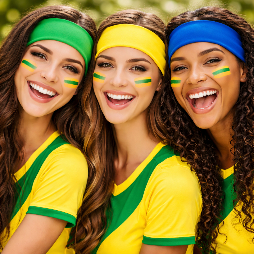Faixa Cabelo Copa do Mundo Verde Amarelo Azul em Oferta na Shopee