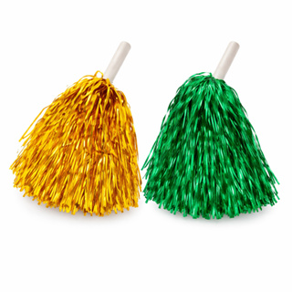 Kit PomPom Brasil Verde e Amarelo Metalizado Copa Torcida 30cm em Oferta na Shopee