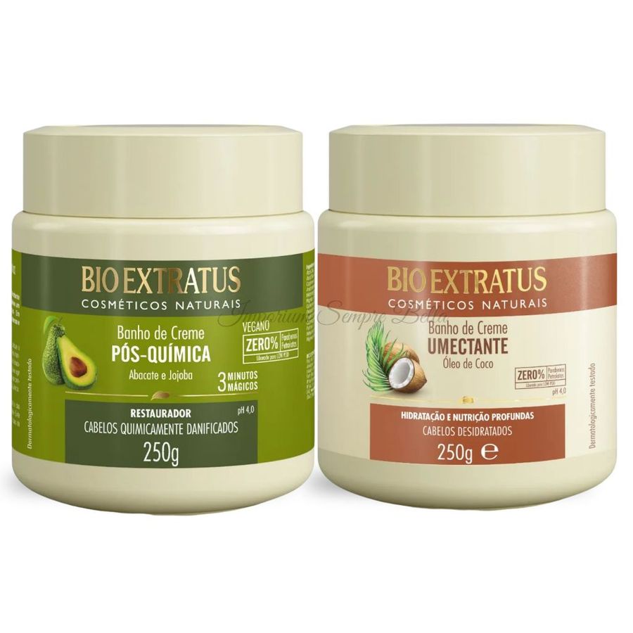 Kit Máscaras BioExtratus Pós-Química + Umectante 250g | Hidratação, Nutrição e Recuperação Capilar