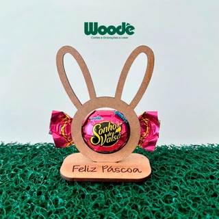 Kit 10/30/50/100 Porta Bombom Coelho Páscoa Com Gravação Lembrancinha Presente MDF Cru em Oferta na Shopee