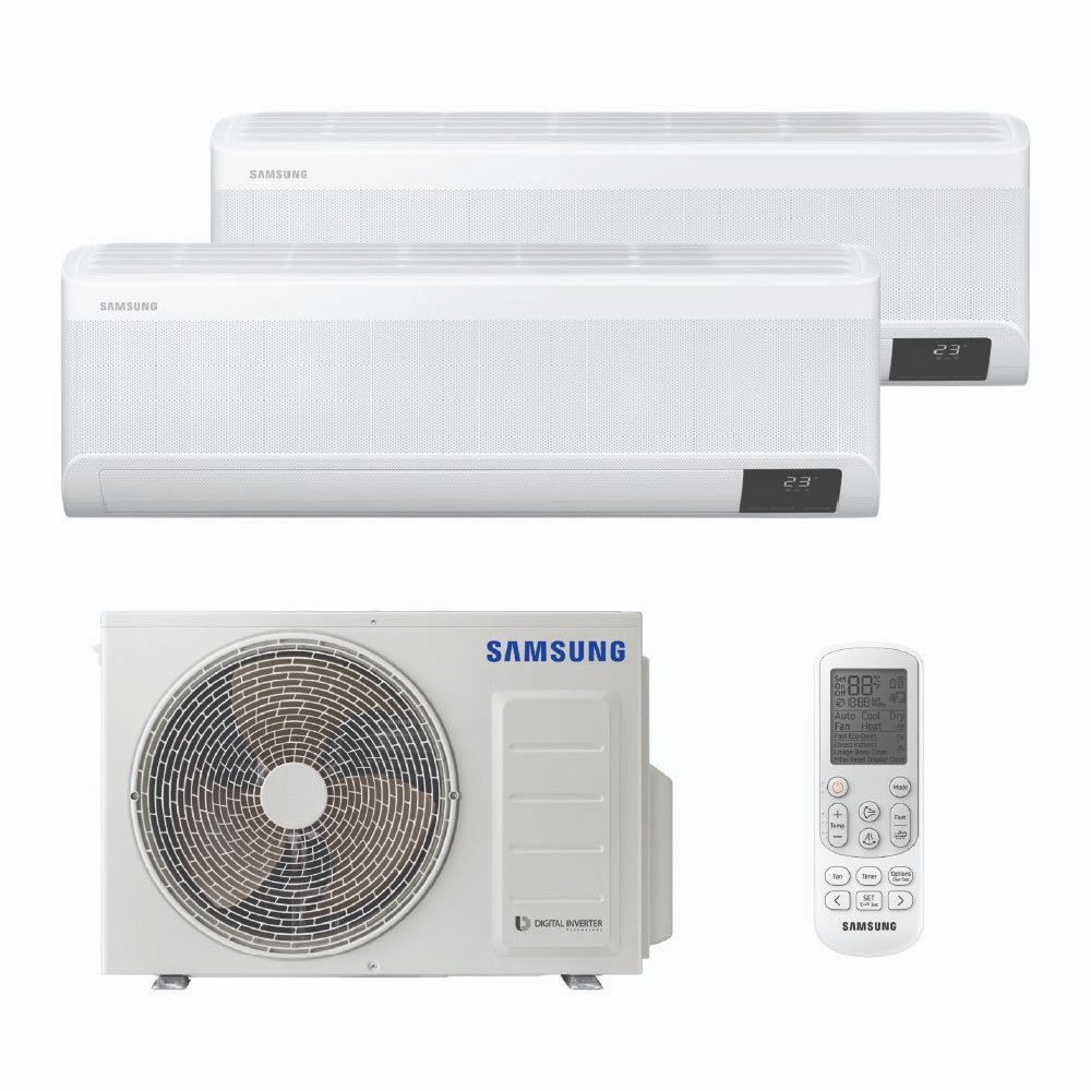 Ar Condicionado Bi Split Inverter Samsung WindFree 18.000 Btus (Hi Wall 9K+ Hi Wall 12K) Quente e Frio 220V