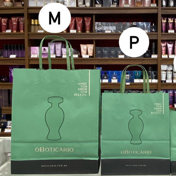 Sacola O Boticário tamanho *M* (10 UNIDADES) em Oferta na Shopee