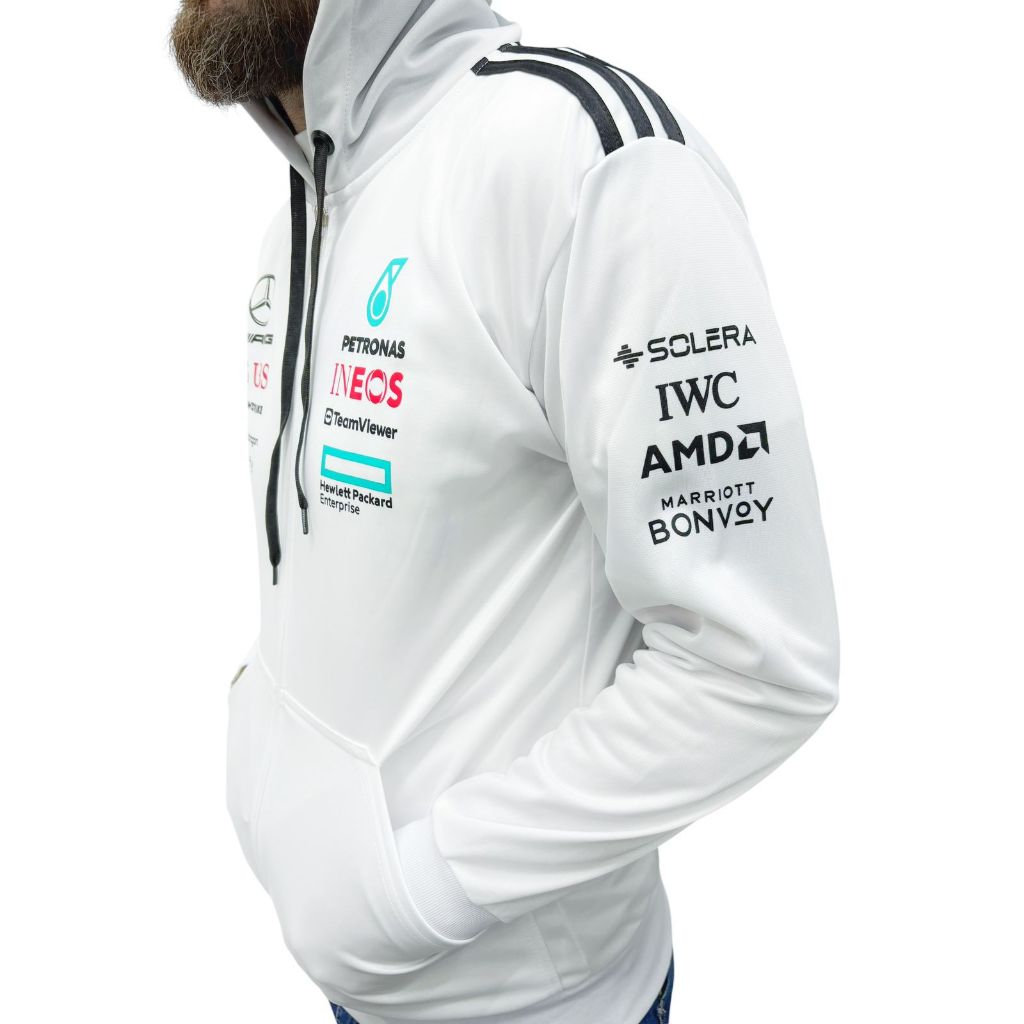 APX GP AMG F1 ナイロンジャケット ホワイト BENZ Jaqueta Nylon Mercedes Petronas AMG Modelo Formula 1 Branca MER20