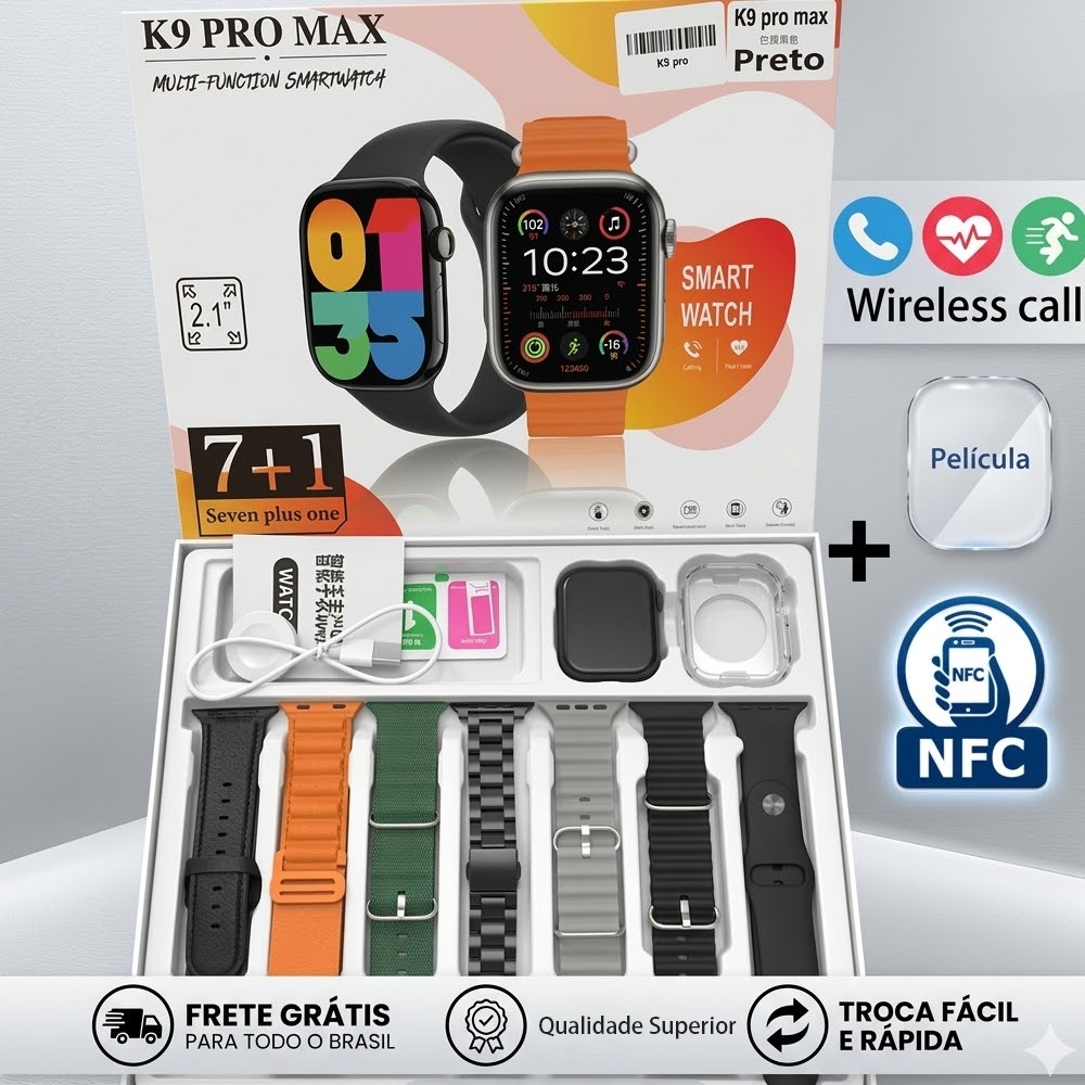 その他 DOKUGAN DX 2026WFW Ver. 2026 K9 PRO MAX IWO 7 in 1 Série 9 Novo Smartwatch Relógio