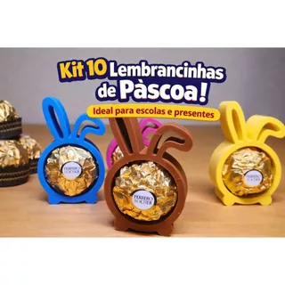 Kit 10 Lembrancinhas de Páscoa Coelho Porta Ferrero Rocher – Presente Escolar e Corporativo em Oferta na Shopee
