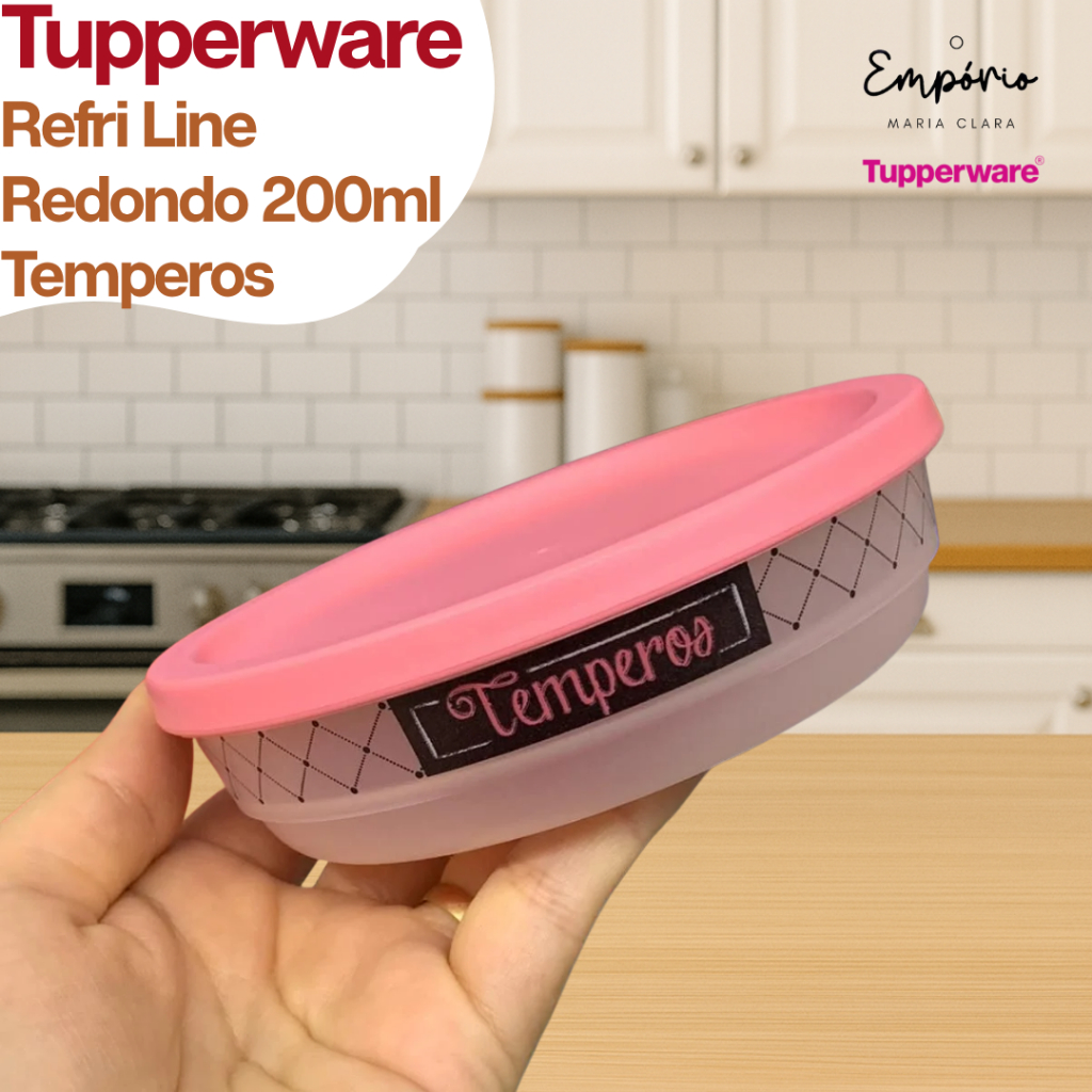 Tupperware Refri Line Redondo 200ml Temperos | Shopee Brasil