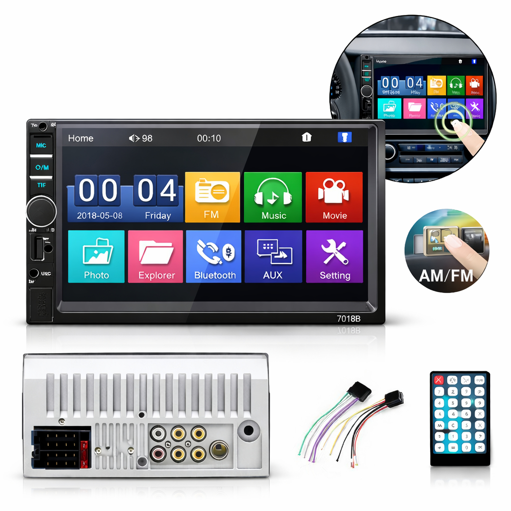 Central Multimídia MP5 Automotivo 7 Polegadas USB/AUX/TF Com