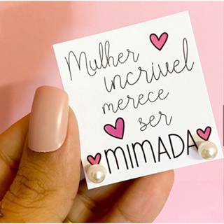 50 Pares de Brinco de Perola + Tag Mimo para cliente