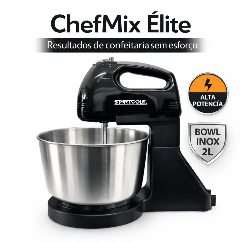 Batedeira Planetária ChefMix Élite 127V 2L Inox Potente Mult