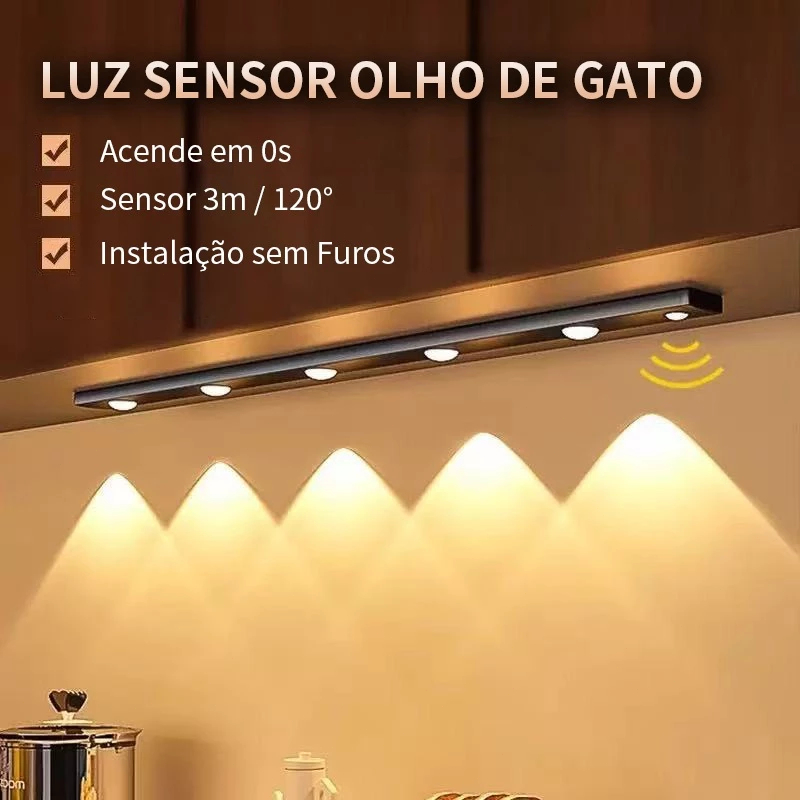 40/60/80CM Luz LED Sem Fio sensor De Inteligente Do Guarda-Roupa Quarto ...