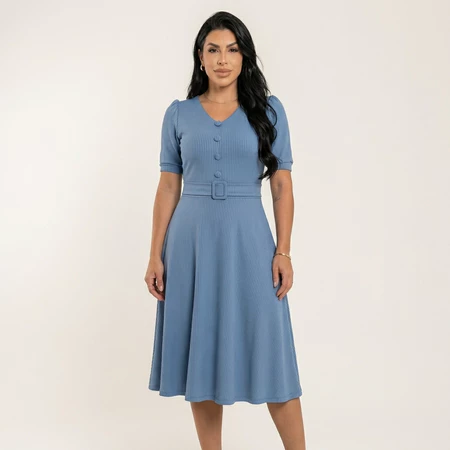 Vestido Mídi Godê Feminino Moda Evengélica