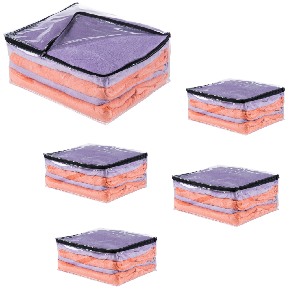 Kit 5 sacos com zíper para cobertores