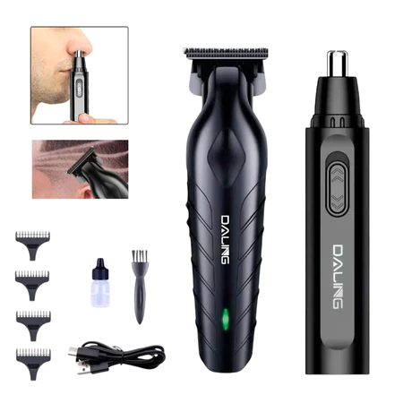 2 em 1 Maquina Corte Cabelo Acabamento e Maquininha Profissional Nariz Orelha Aparador BM C050 DL 1808