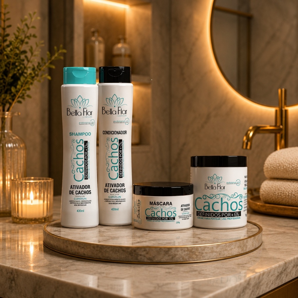 Ativador de Cachos Definidos Shampoo, Condicionador, Máscara