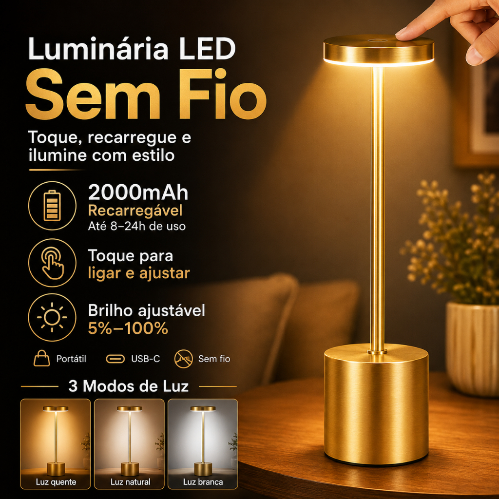 Luminária LED de Mesa