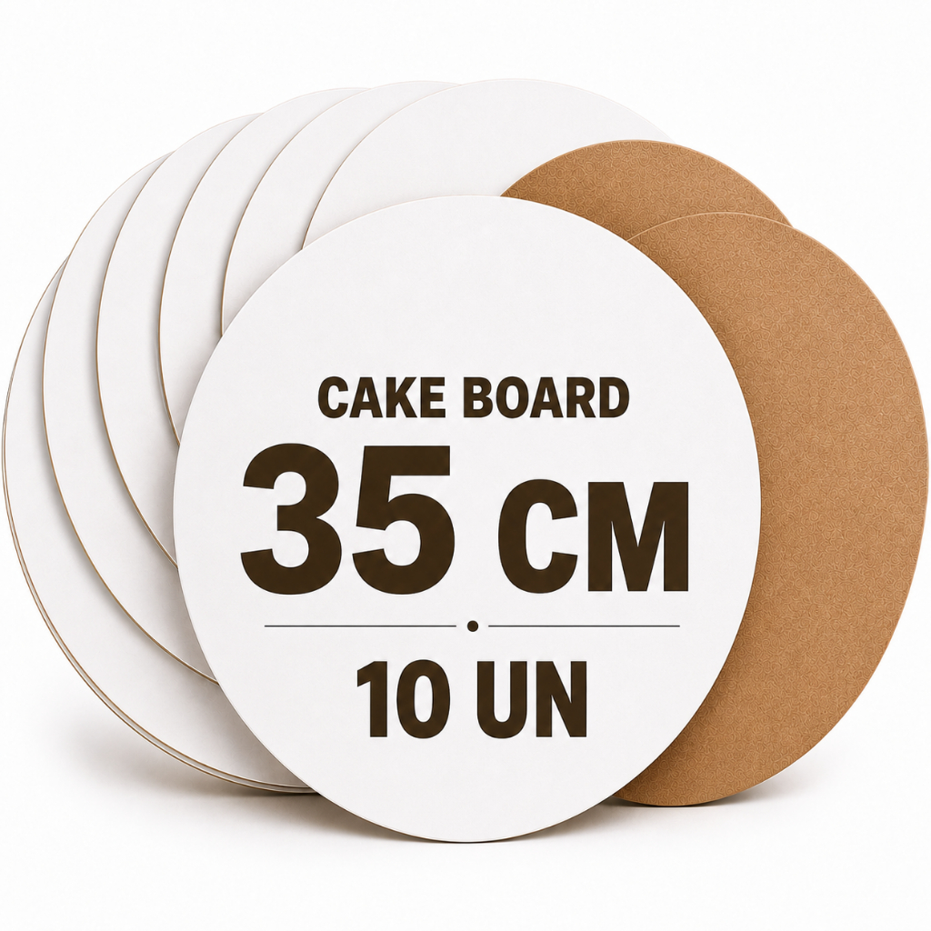 Kit 10 Tabuleiro Bolo Redondo MDF Cru 35cm Base Confeitaria 