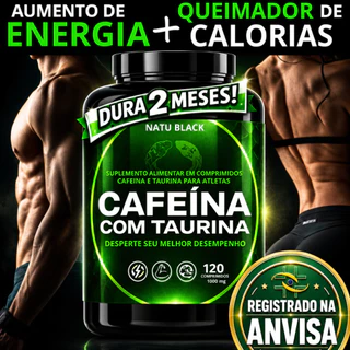 Cafeína com Taurina Pré Treino Termogenico Acelera o Metabolismo Energia Foco Desempenho Físico