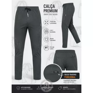 Calça Masculina Premium Comfort Reta com Bolso Traseiro