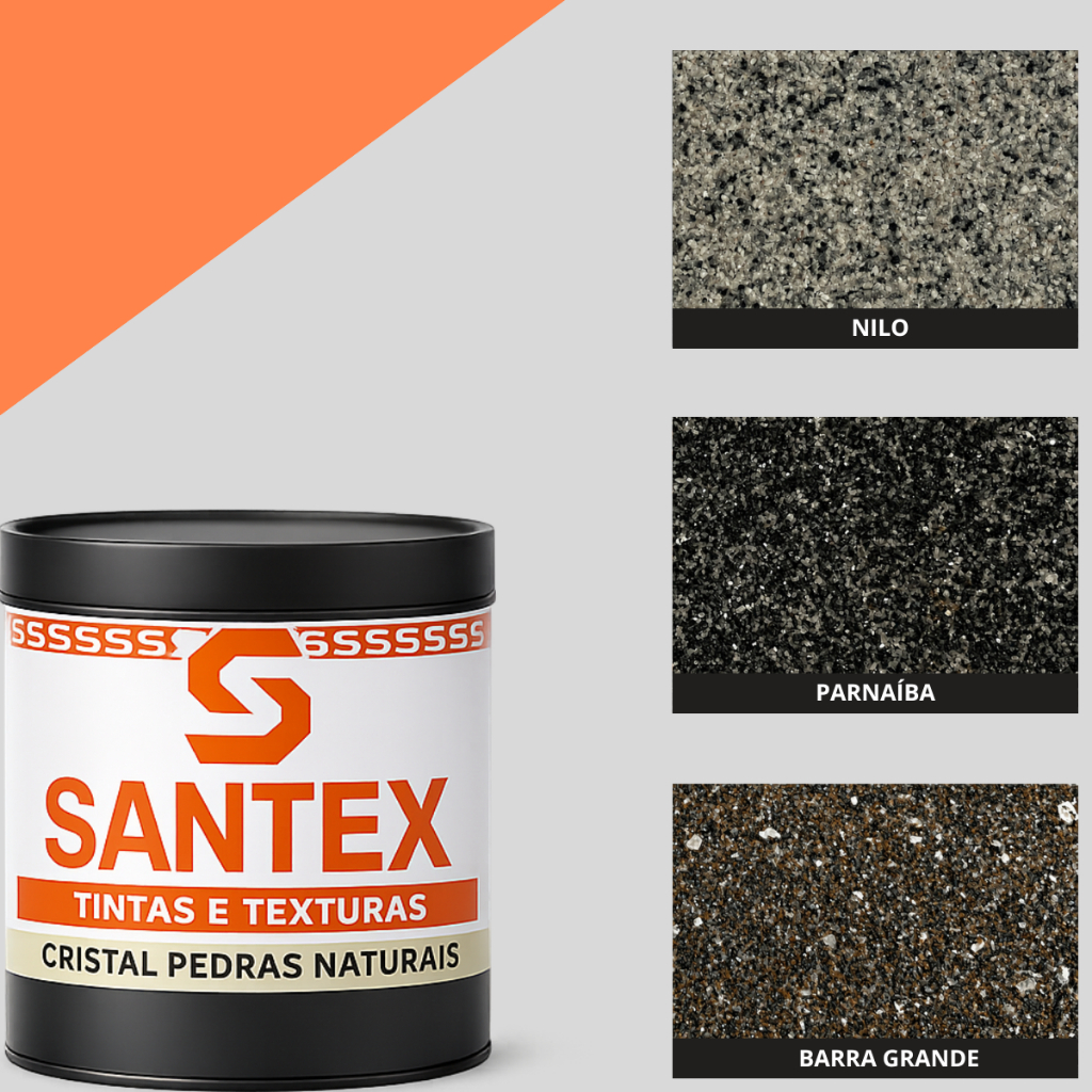 Textura Cristal Pedras Naturais 20kg Santex Dubai Revestimento Acrílico ...